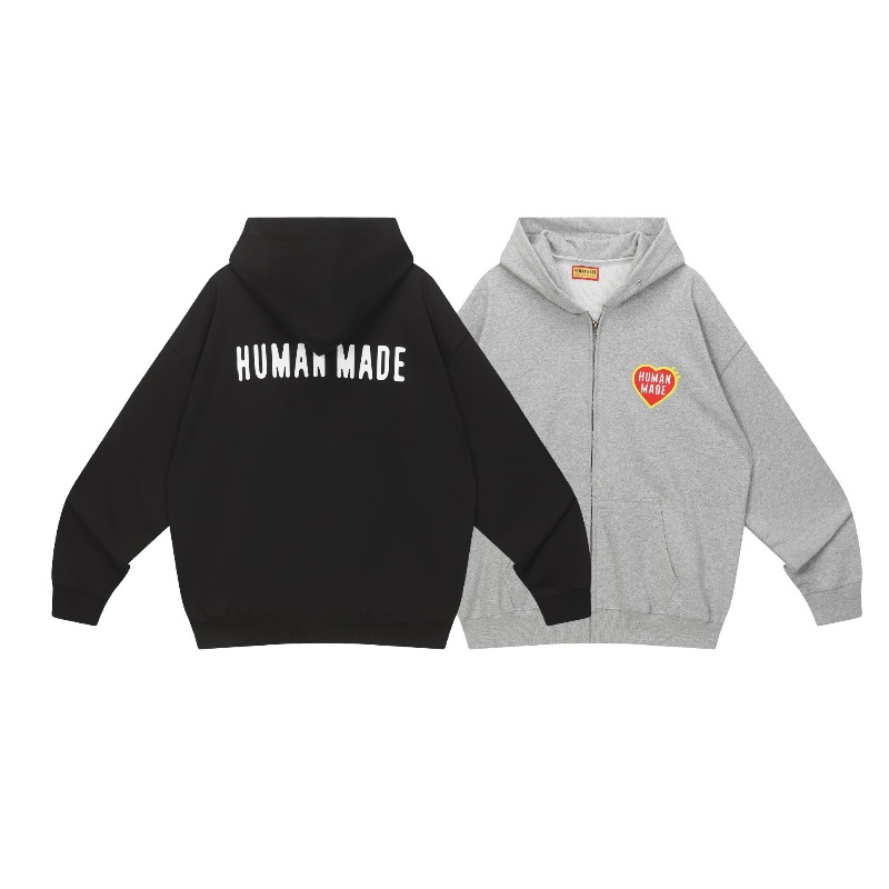 Vintage Zip Hoodie - İnsan Yapımı Vintage Fermuarlı Kapüşonlu Üst
