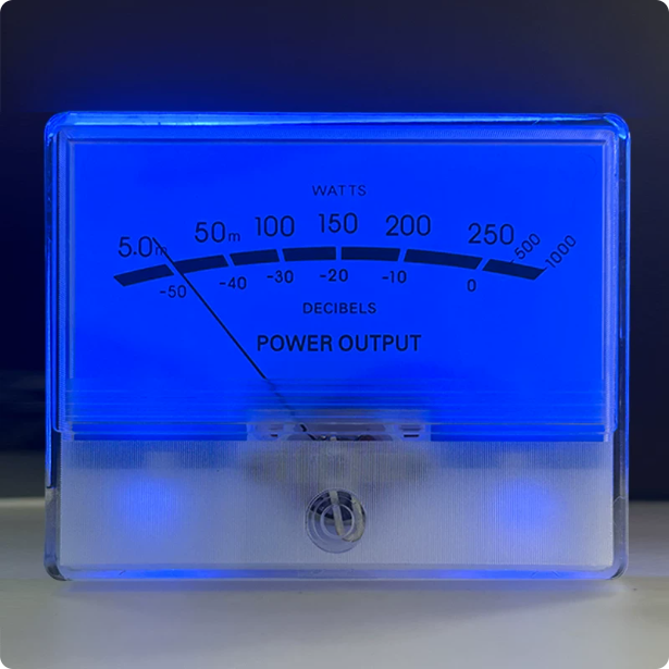 Analog Meter Gauge - TN-90 Tip Mavi Arka Işıklı VU