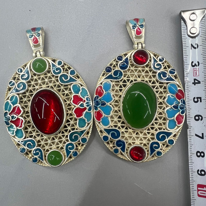 Vintage Collectible Market - Vintage Halk Koleksiyonu Değerli Taşlı Gümüş