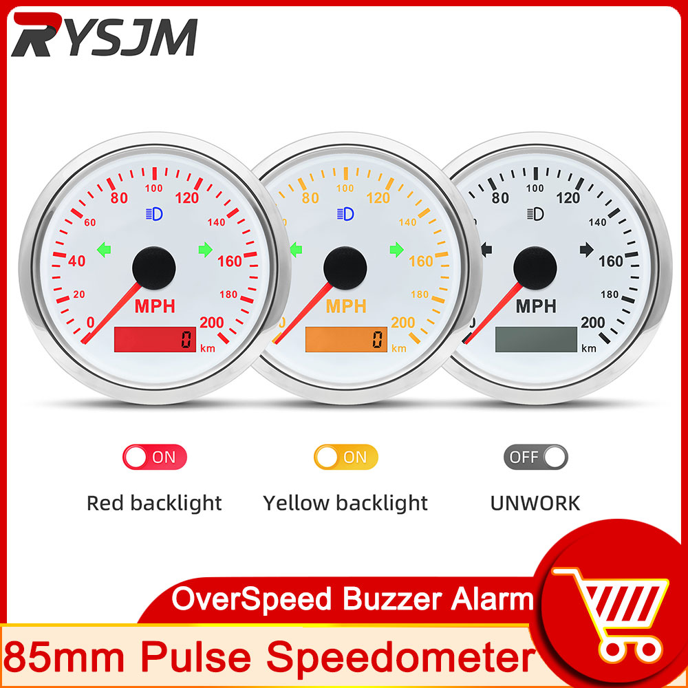 Analog Meter Gauge - 125 200 MPH KMH 85mm Kilometre
