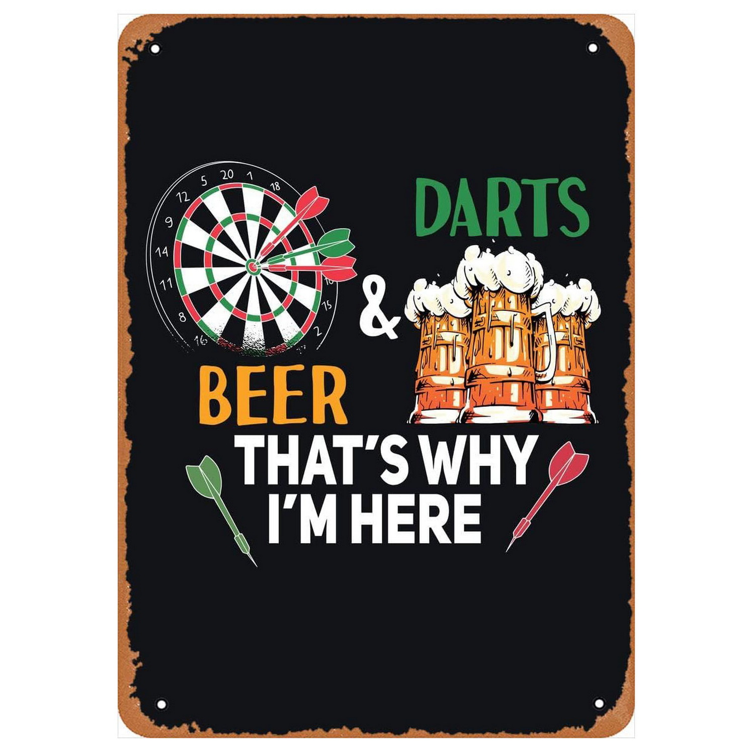 Vintage Dart ve Bira Metal Tab - Vintage Collectible Signs incelemesi ve fiyatı