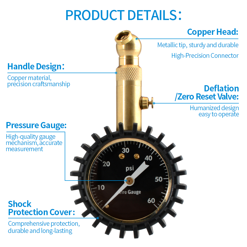 0-60PSI Lastik Basınç Gösterge - Analog Meter Gauge incelemesi ve fiyatı