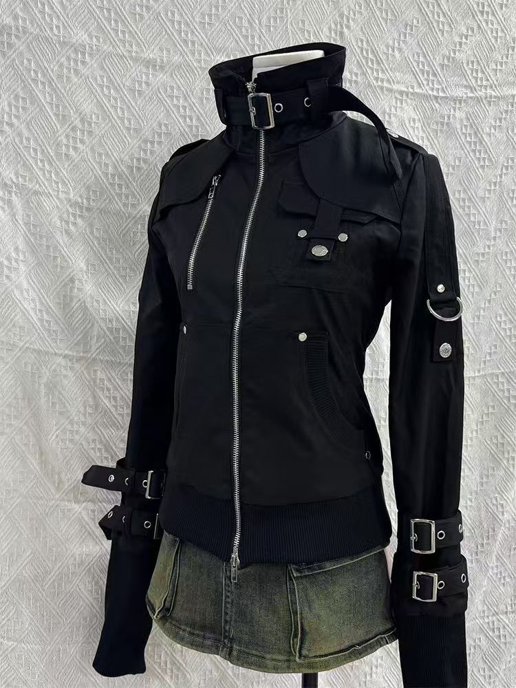 Y2K Gotik Siyah İnce Çift Ferm - Vintage Zip Hoodie incelemesi ve fiyatı